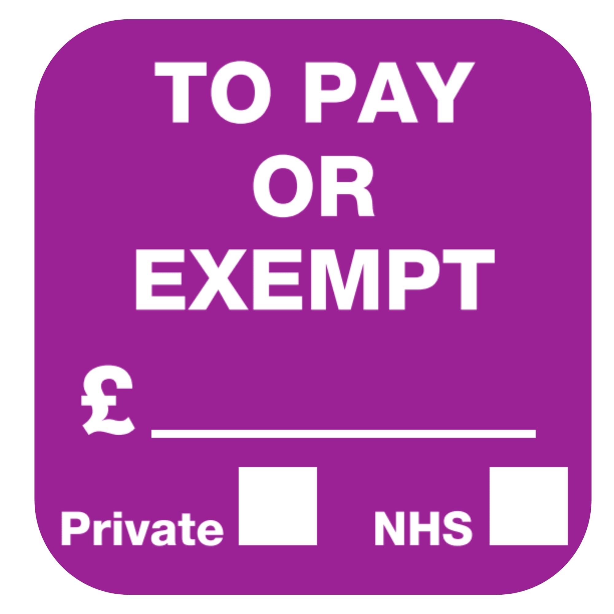 Status™ To Pay or Exempt Labels - 23 x 22mm