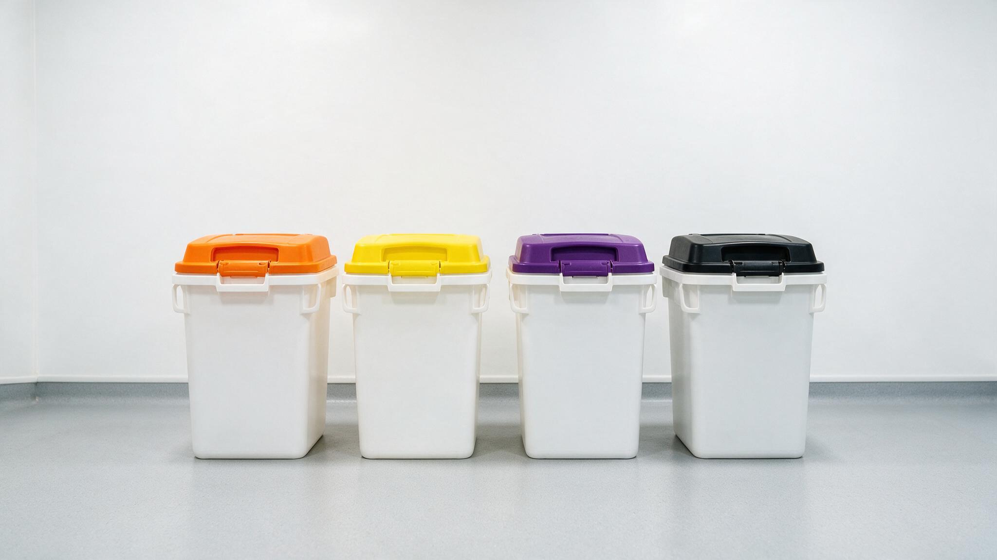Clinical waste receptacles positioned at a point of care